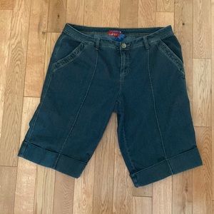 Plus size woman’s denim jeans.